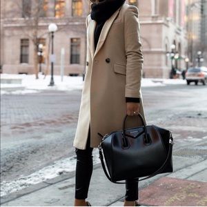 Mango Camel Wool Tailored Coat “Dad Coat” XXS/XS